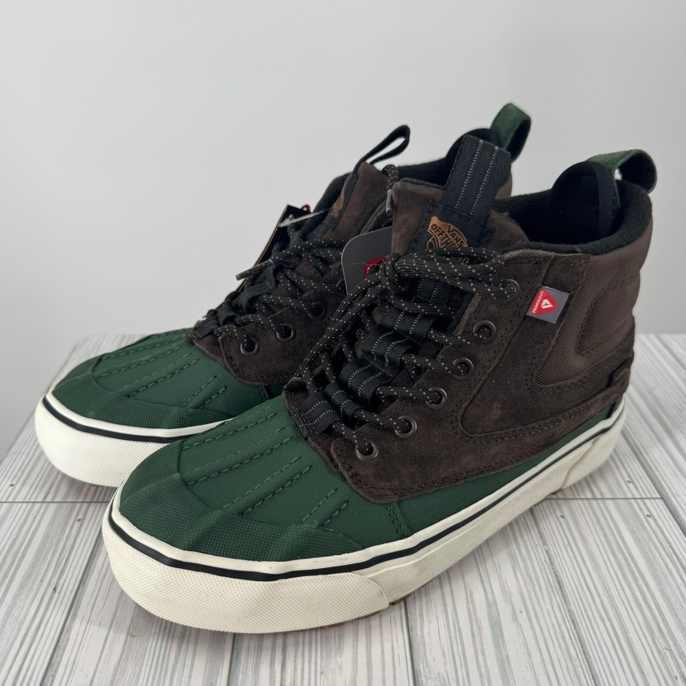 Vans Sk8-Hi Del Pat‎ MTE Brown Green Men 7.5 Women 9.0 Primaloft Duck Boots
